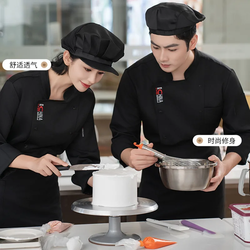 

Рабочая одежда для поваров, с длинными рукавами, белая, для выпечки тортов, украшения десертов, для кухни и столовой, осенне-зимняя. Новинка.