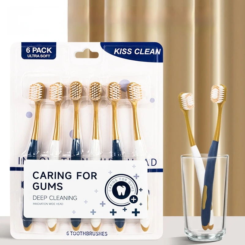 عبوة من 6 فرش أسنان ذات شعيرات ناعمة للبالغين، مجموعة عائلية للعناية بالفم المنزلية #5
