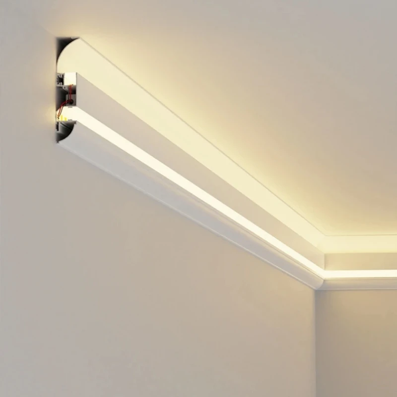 10pcs Up Down Glowing LED Aluminum Channel Profile Ceiling Top Corner Channel Back light