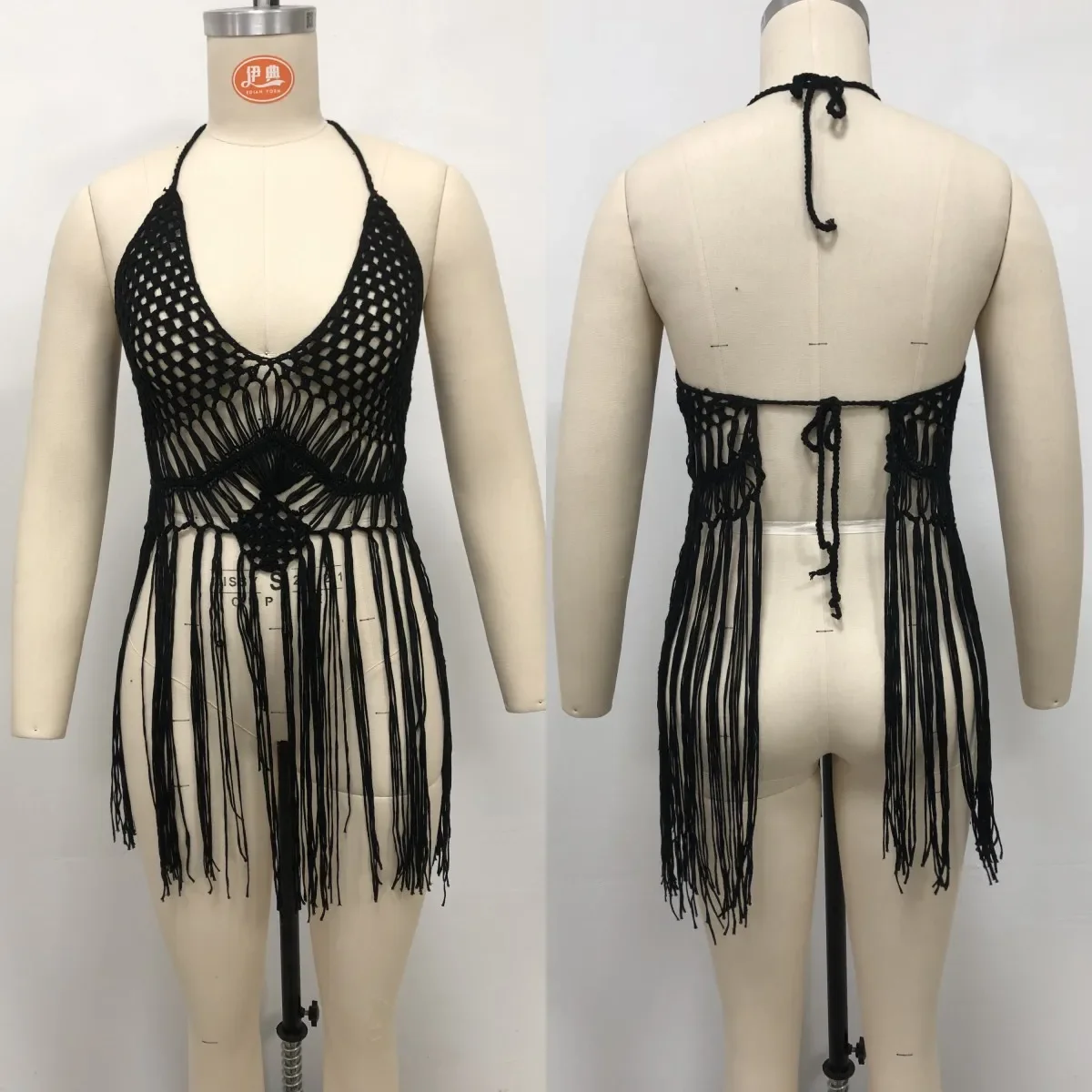 Bikini Cover Up 2025, Nieuwe Haak Gebreide Badpak Vrouwen Kwastje Bikini Beach Cover Up m
