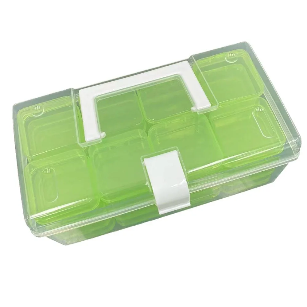 32pcs/Set New Plastic Storage Box Portable Transparent Storage Container Suitcase High-capacity Sewing Supplies DIY Beaded