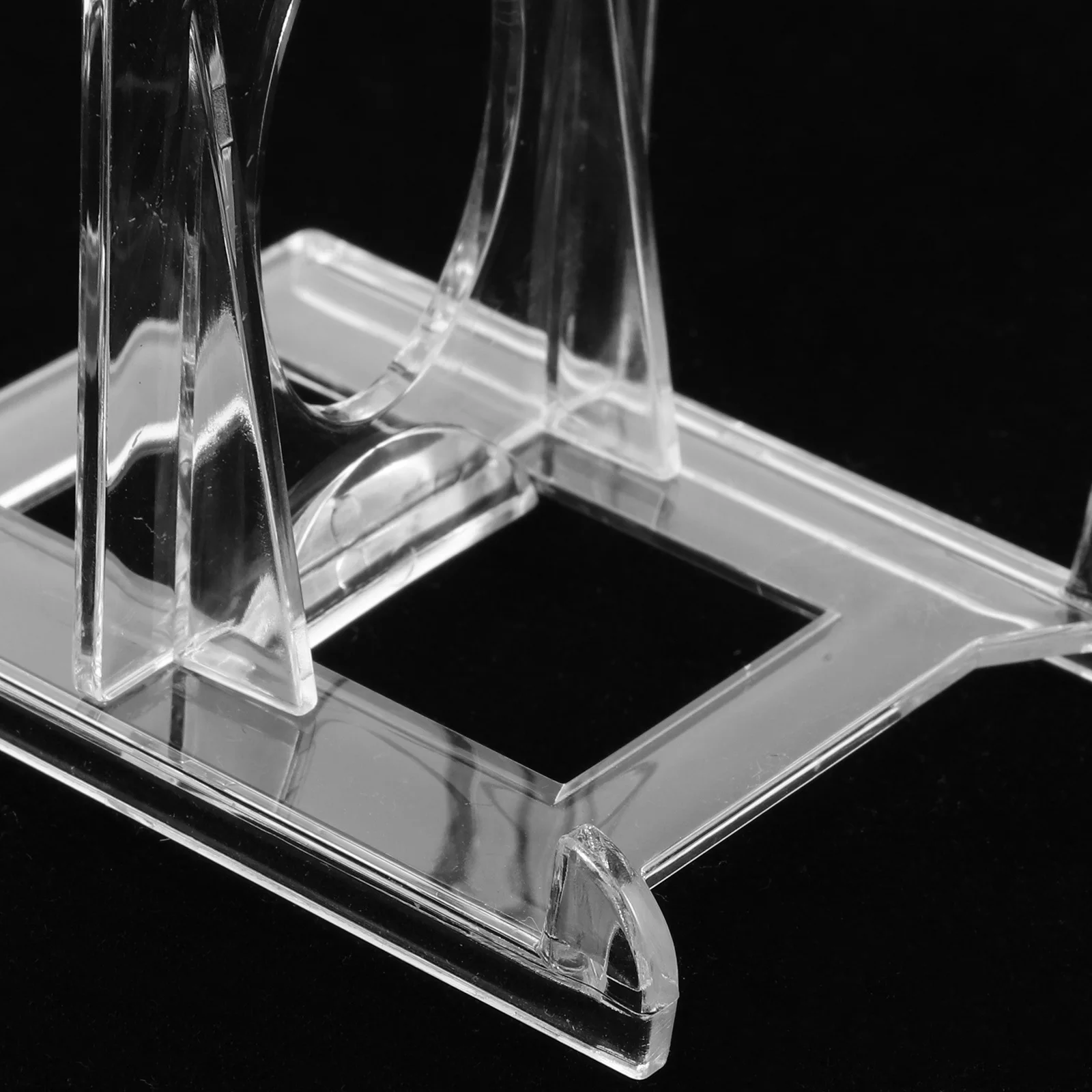 

5 Pcs Clear Acrylic Display Shelf for Plate Holders Cards Pictures CD Storage Stand Removable Organizer Rack