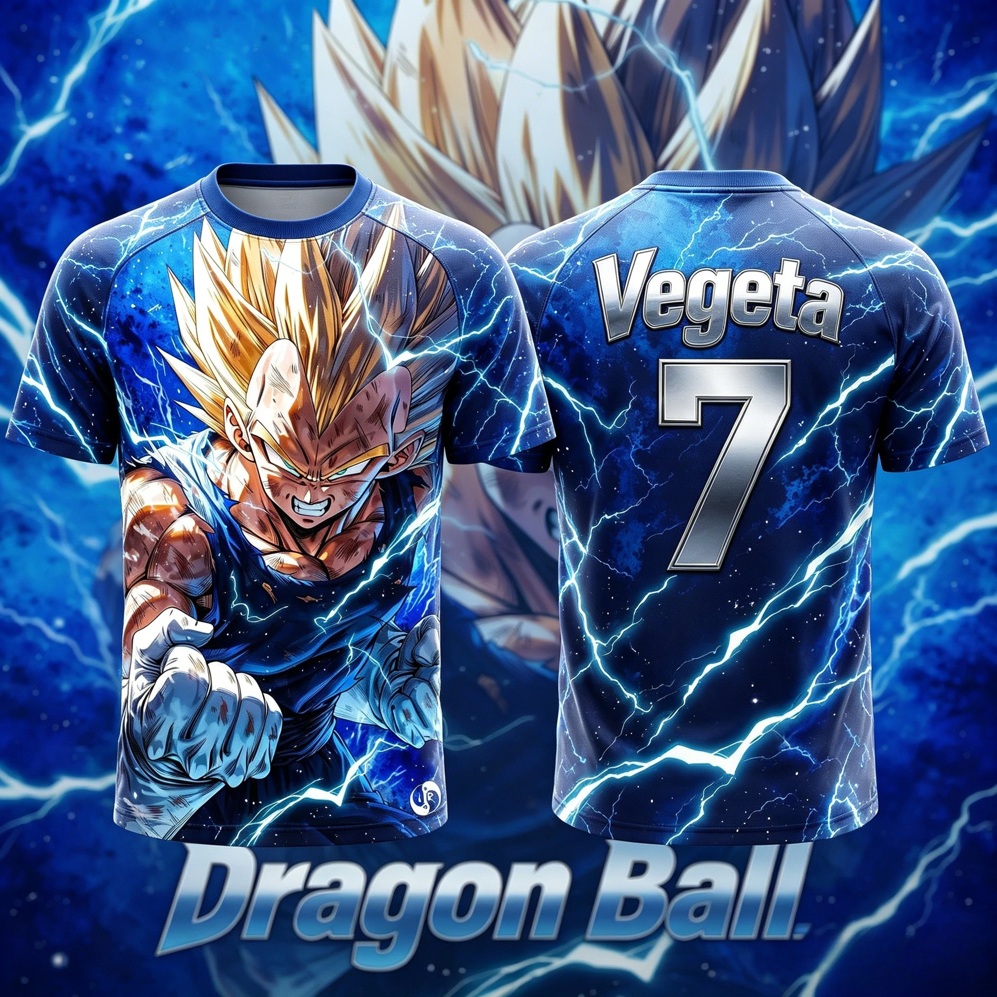 Camiseta de Fútbol DBZ Super Saiyan Blue Goku con Estampado 3D Número 1, Manga Corta, Deportiva, Regalo para Fanáticos