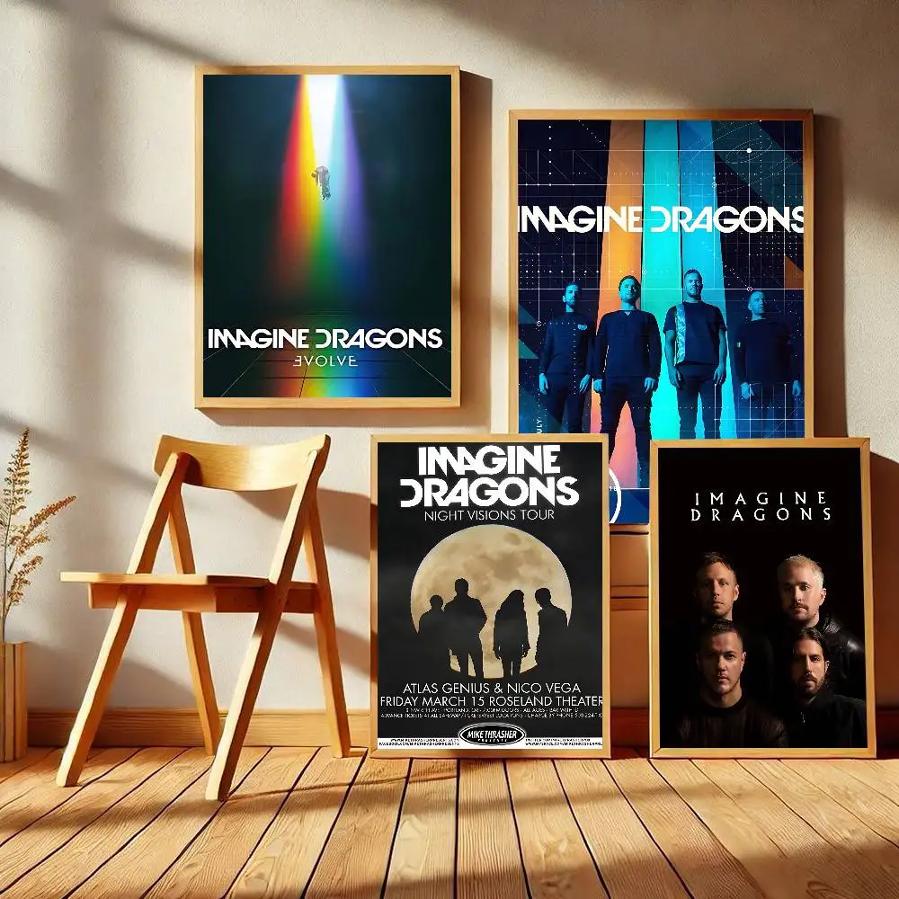 الموسيقى الساخنة تخيل التنانين ورقة بيضاء المشارك الرجعية كرافت ورقة ملصق DIY بها بنفسك غرفة بار مقهى خمر اللوحة الزخرفية #5