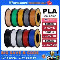 KINGROON PLA Filament 1.75mm 5/10KG pla Plastic For 3D Printer, Standard 1kg/roll 3D Printing Filaments Mix Color Local Shipping