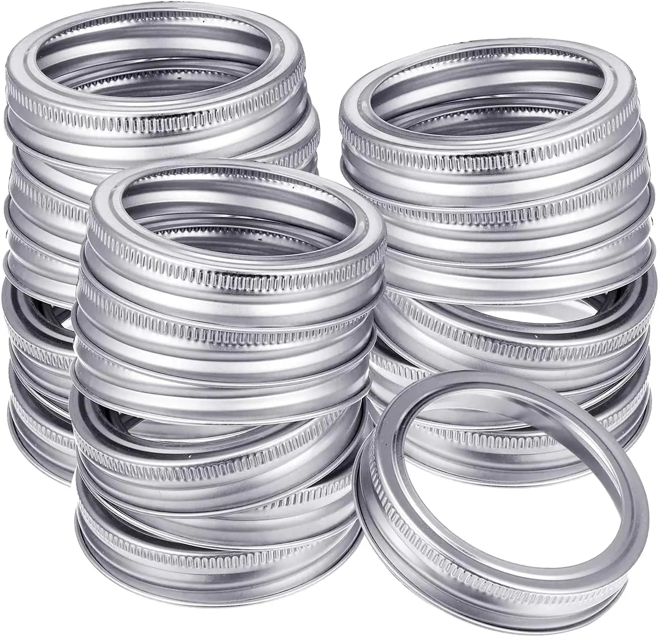 Reusable Regular Mouth Mason Jar Metal Rings Leak-Proof Canning Lids Bands, Tinplate Replacement Screw Rings for Ball Kerr Jars