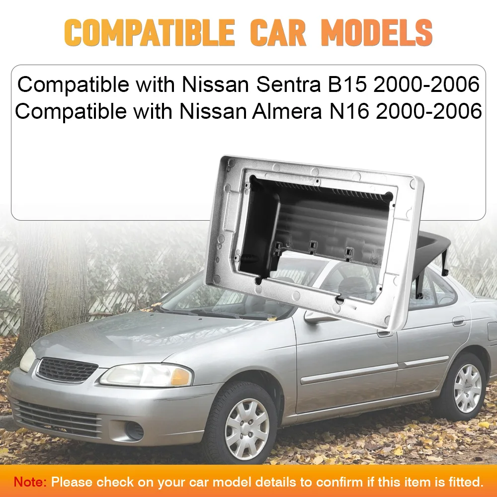 Marco de Radio para Auto de 2 Din y 10 Pulgadas para Nissan Sentra B15 Almera N16 2000 2001 2002-2006, Adaptador de Panel de Navegación