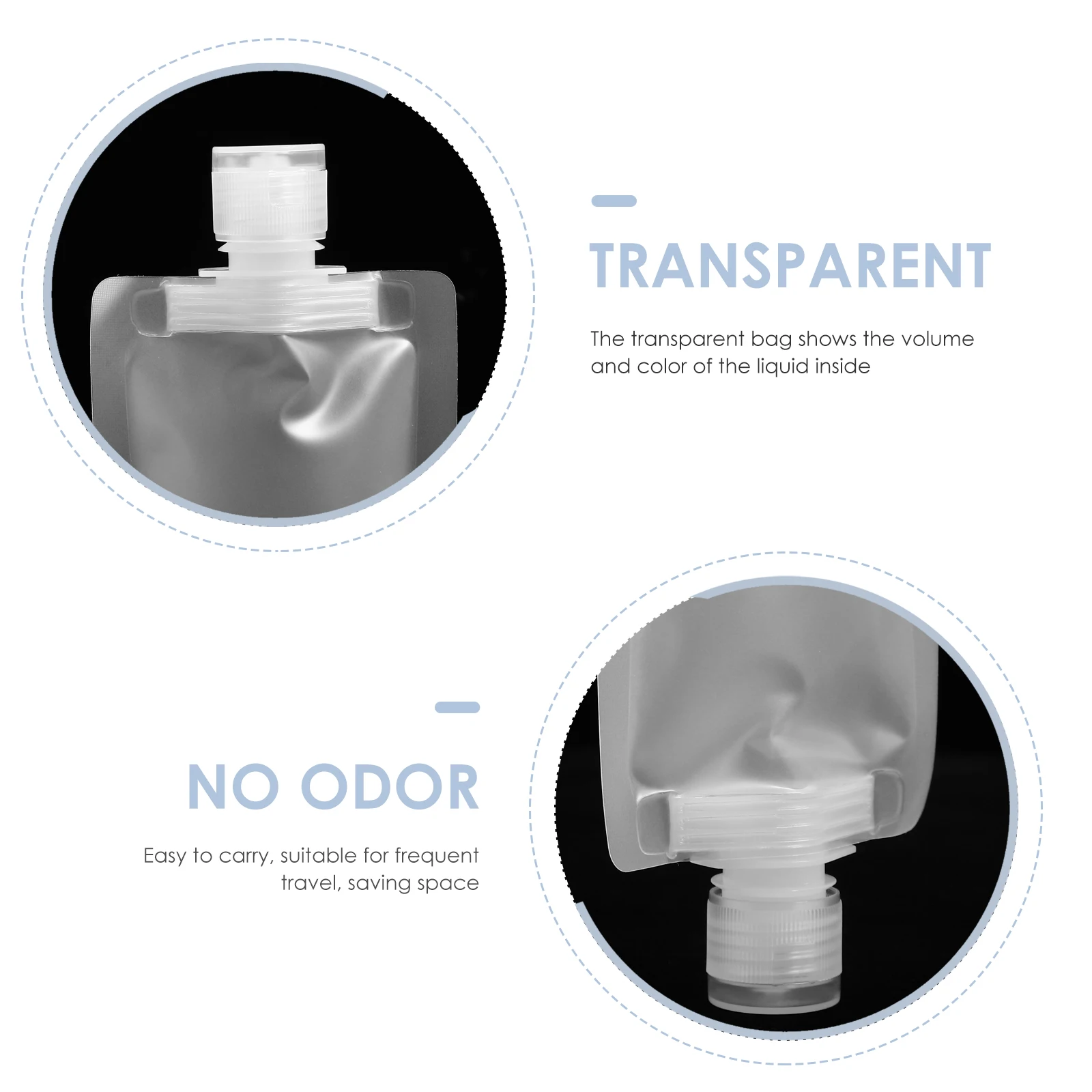 

Travel Lotion Storage Bags Refillable Squeeze Pouches Packing Containers PP Material Portable Airtight Non Leaking Travel Size