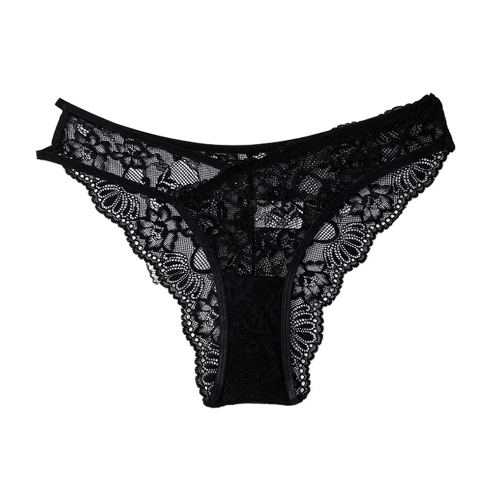 Applicable Gender: Female Hip Lifting Underwear Comfort Panties Hollow Lace Low Waist Medium Stretch Solid Color