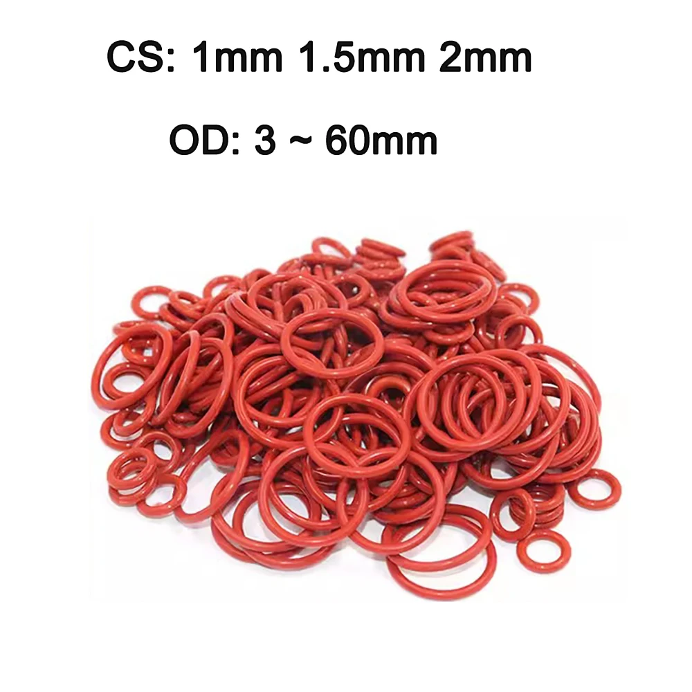 VMQ Silicone O-Ring Food Grade Plumbing Gasket Oil And High Temperature Resistant Insulated Washer CS 1mm 1.5mm 2mm OD 3 ~ 60mm