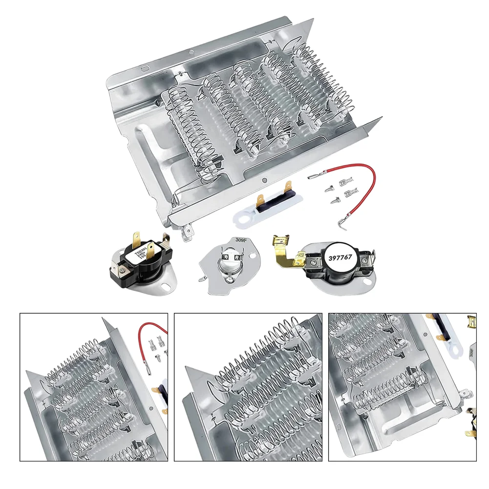 279838 Dryer Heating Element Kit For Whirlpool=Kenmore=Amana=Roper, W10724237 Replace With Thermal Fuses, High Efficiency Coil