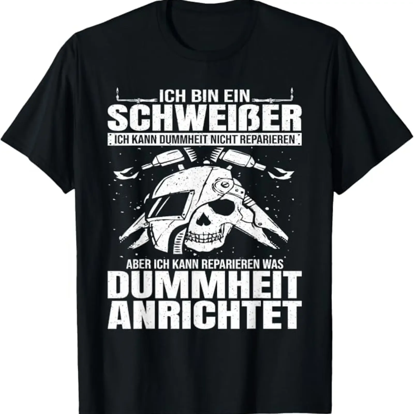 Футболка с забавной надписью сварщика «Schweißen Werkstatt», винтажная, с эффектом потертости, дизайнерская одежда, удобная, с графическим принтом, повседневная, универсальная.