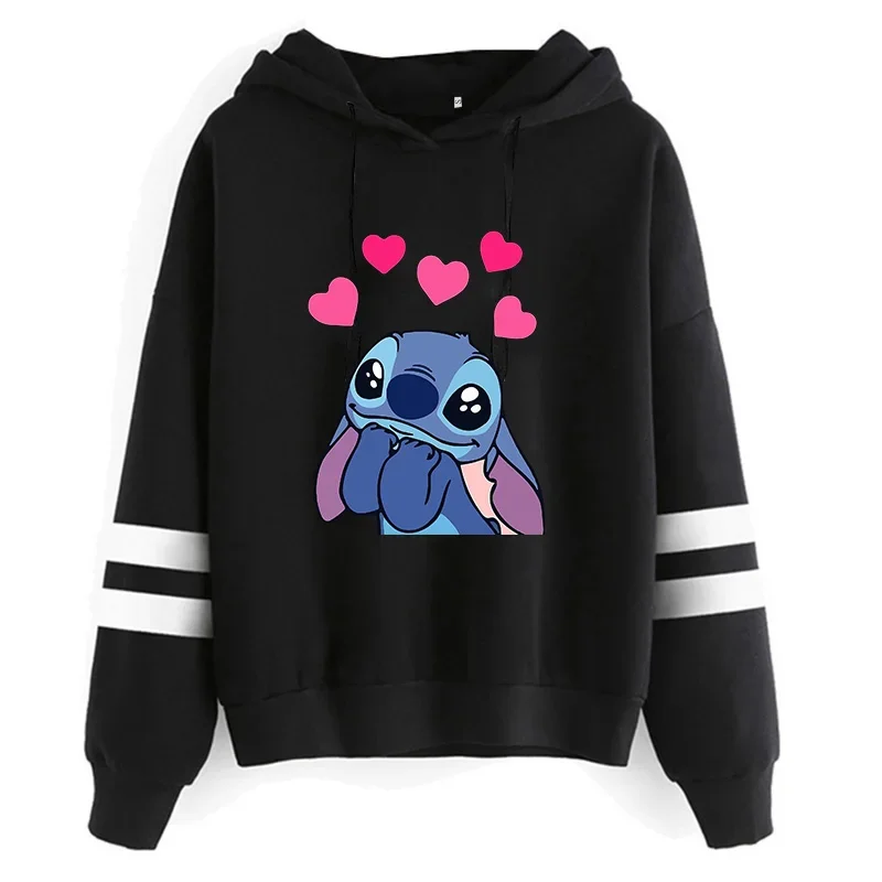 Y2k Cartoon Disney Lilo and Stitch Funny Hoodies Women Harajuku Cute Stitch Anime Sweatshirt Manga Streetwear Hoody Female Kids