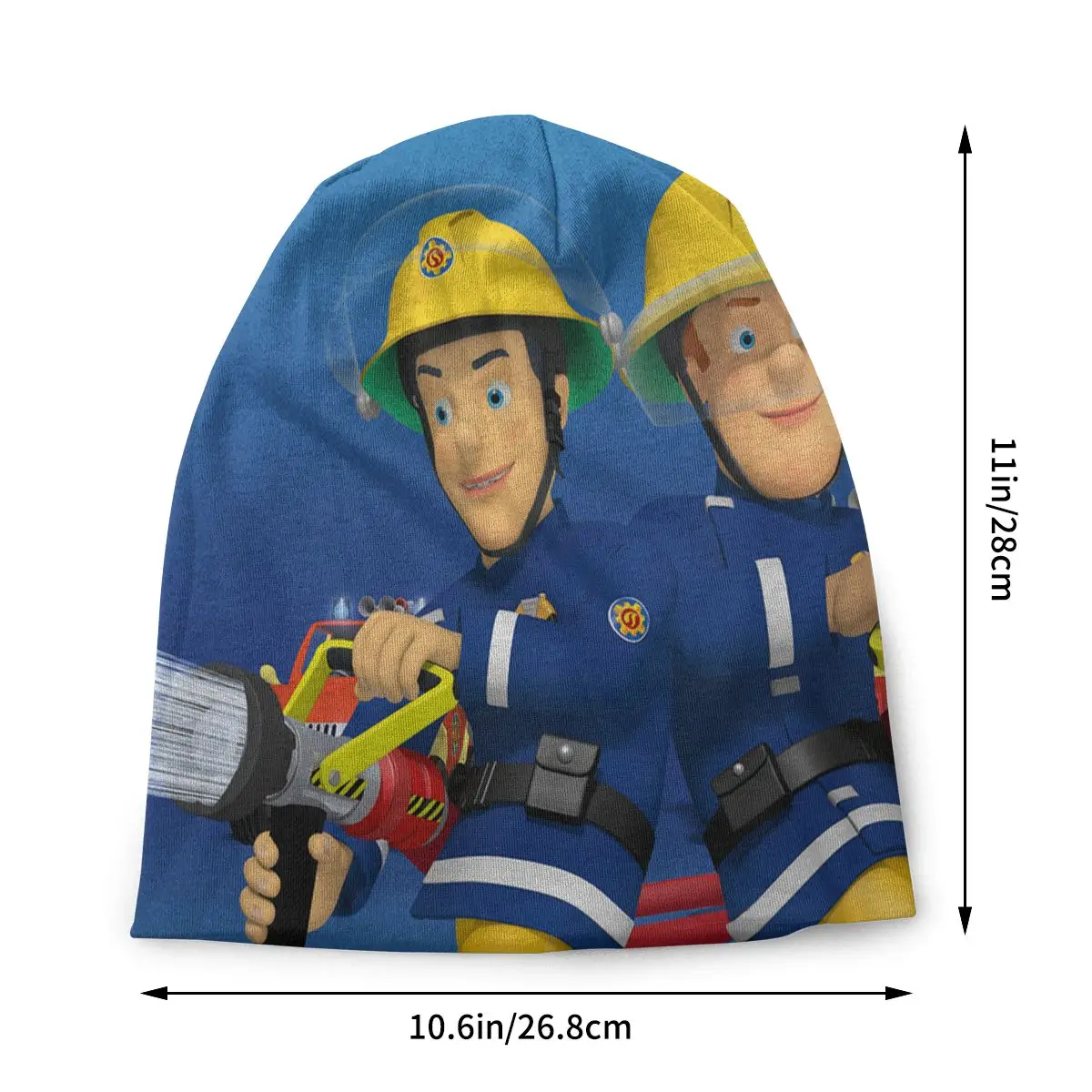 Fireman Sam Steele Educational Cartoon Rescue Men Women Beanies Cycling Ski Cap Double Layer Fabric Bonnet Hat