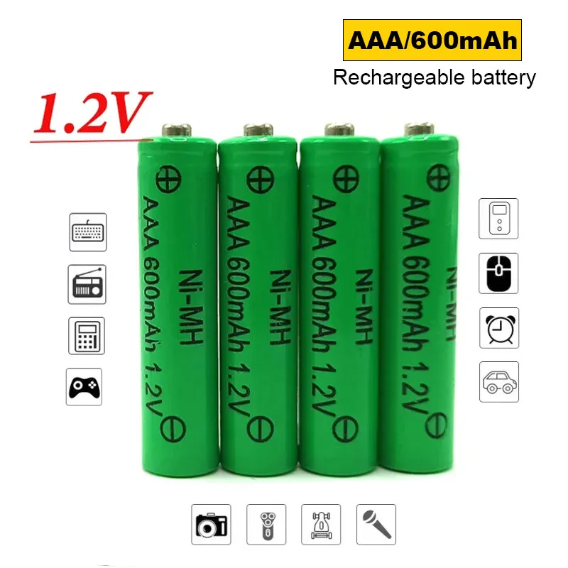 1.2V AAA 600mAh NI-MH Battery Toy Flashlight Remote Control Clock Shaver Electric Toothbrush Replacement Rechargeable Batteries