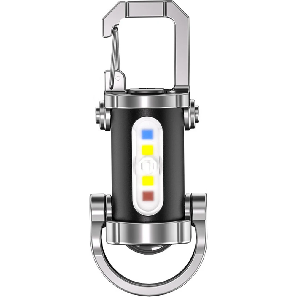 

2 PCS Super Bright Mini Keychain Flashlight USB Keychain Work Light Flashlight-Emergency Light Compact Waterproof Tool