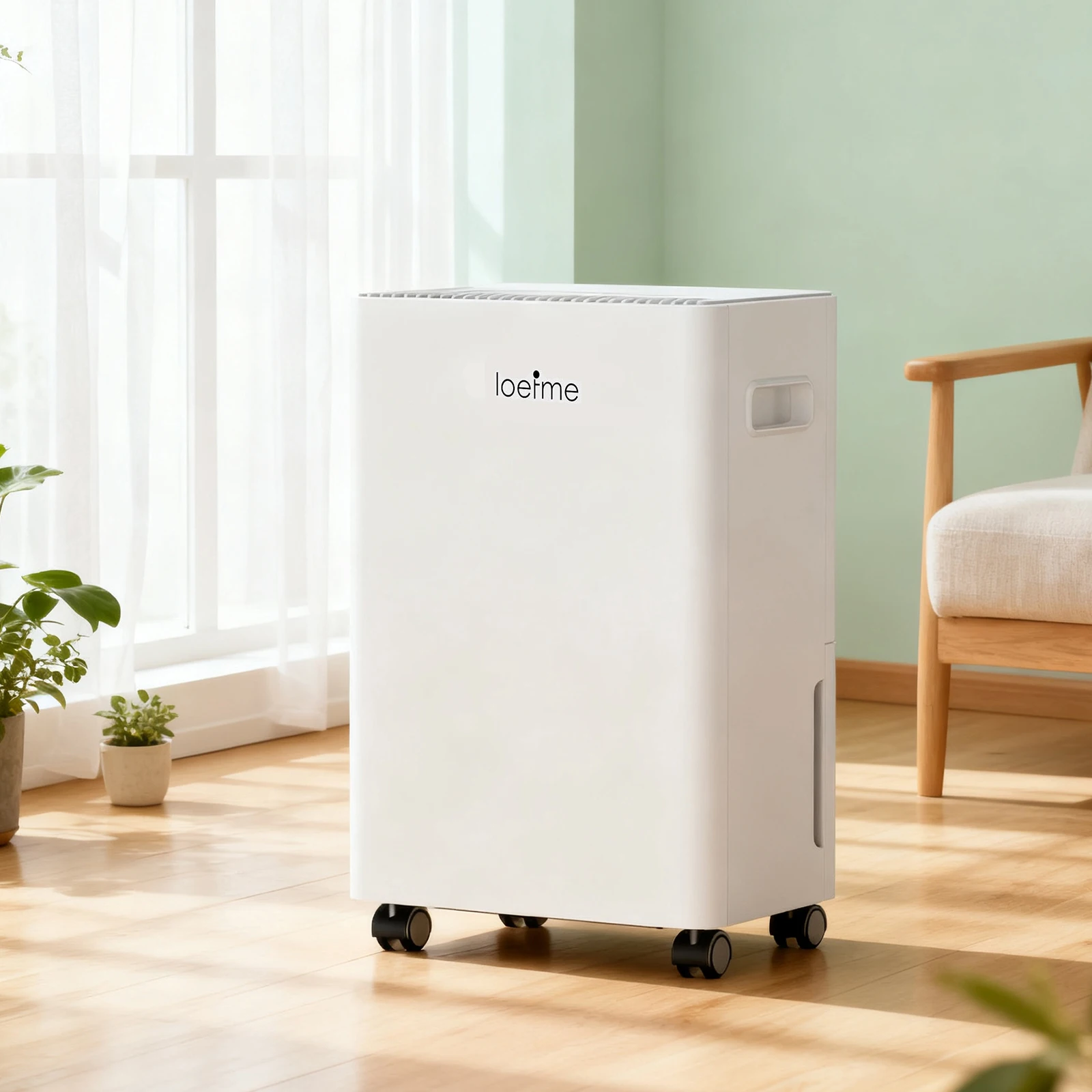 Deshumidificador LOEFME de 10 L con sensor de humedad automático, temporizador 24 horas, 3 modos para el hogar, pantalla digital de drenaje continuo, modo secadora