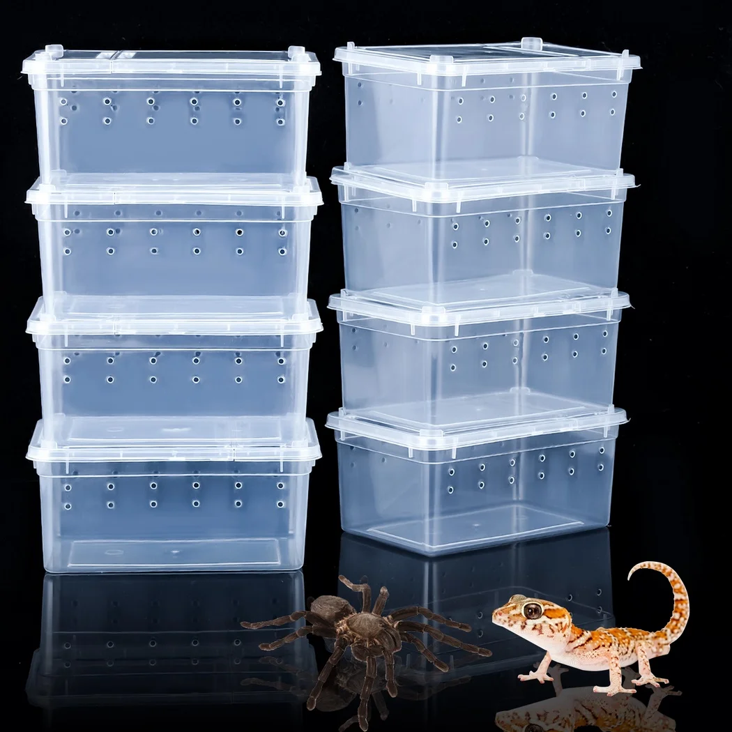 8Pcs/Set Insect Spider Terrariums 5.9 X 3.9 X 2.6 In S Reptile Breeding Box Feeding Box For S Reptile Spider Scorpion Centipede