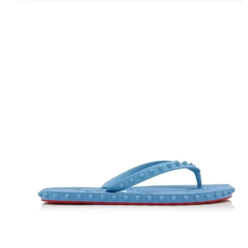 

New Men's and Women's Flat Leisure Slippers 2026 High-quality Men's and Women's Outdoor Non-slip Rivet Beach Flip-flops