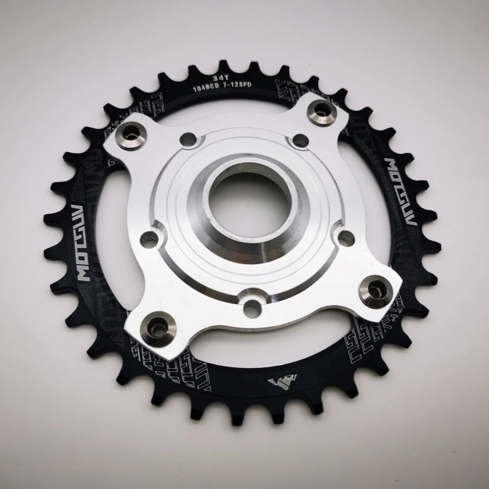 

ALLTOO Bike Part Bicycle Crankset Chainring Mid Drive Adapter for Tongsheng TSDZ2 104BCD Motor 32T-42T Offset 2.5mm