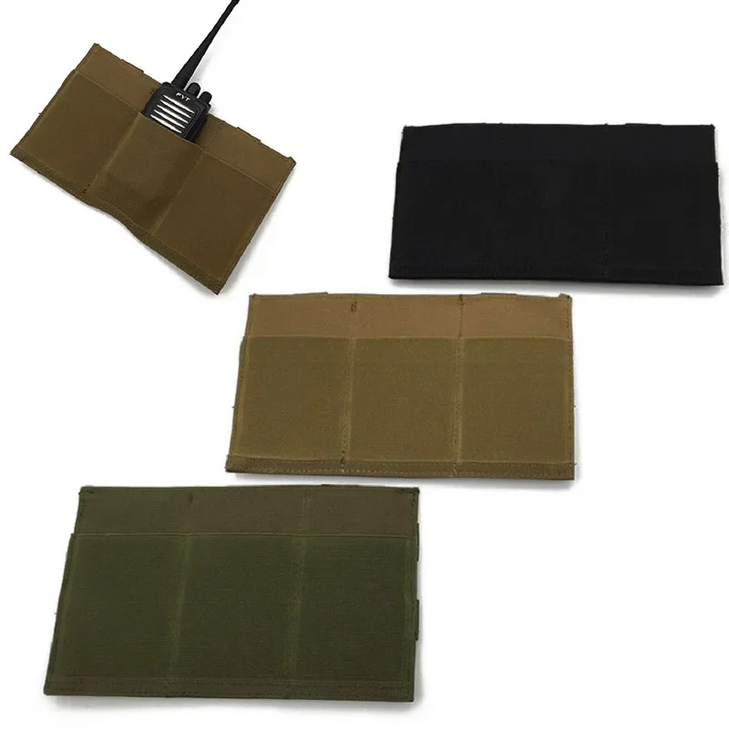 Tactical Molle Magazine Intercom Bag Elastic Vest Attachment Side Bag Triple Intercom Gun Holster Shooting Bag