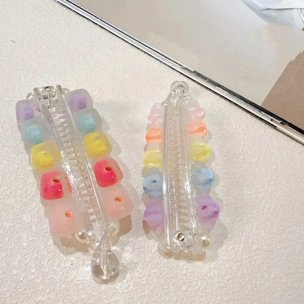 

Simple Acrylic Hair Clips Colorful Love Heart Claw Clips Star Frosted Large Banana Hair Clips Girl