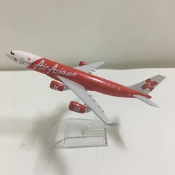 JASON TUTU 16cm AirAsia Airbus A340 Airplane Model Airplane Diecast Metal 1/400 Scale Planes