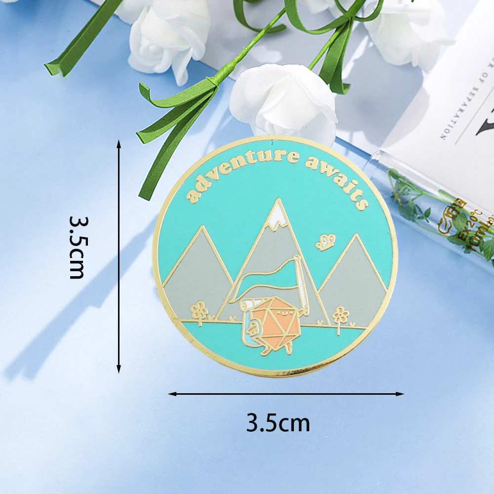 مغامرة ينتظر الصلب المينا دبوس آر بي جي لعبة فيديو المشجعين هدية ل الزنزانة ماستر D & D باثفندر اللاعبين اكسسوارات شارة بروش #3