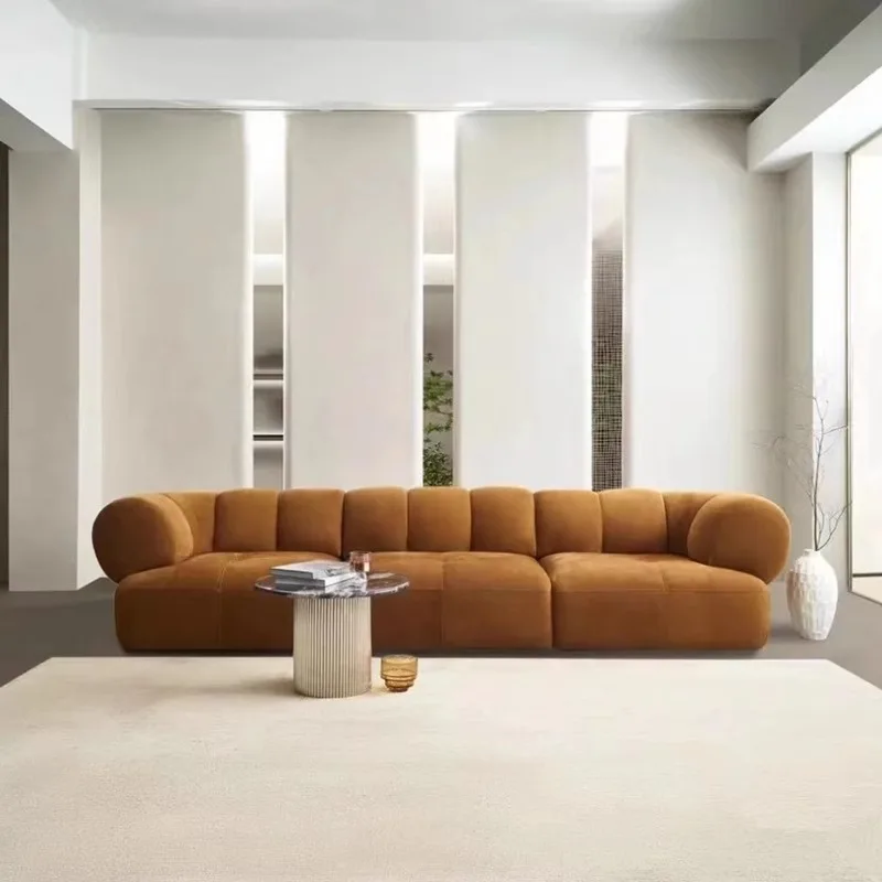 Tofu block sofa with minimalist modern cream style small unit design and free combination module