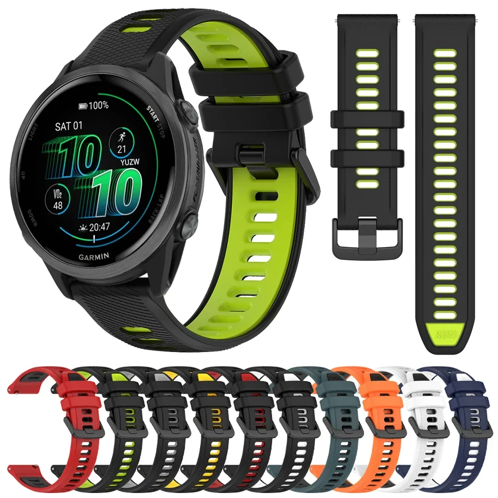20mm 22mm Watch Band For Garmin Vivoactive 3 4 5 6/Venu 2 Plus/Venu 3/Forerunner 570 55 158 265 745 645 255 Music Silicone Strap