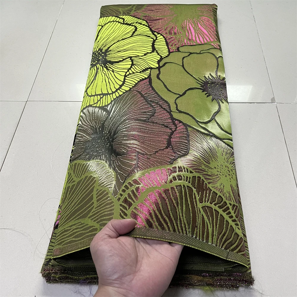 African Nigerian High-Quality Tulle Lace Fabric Jacquard Organza Embroidery Guipure  for Party Prom Latest Design 5Yard YXZ210