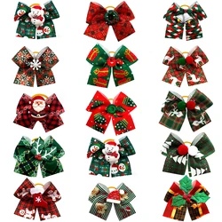 30/50pcs Christmas Dog Accessories Dog Bows Xmas Hair Accessories for Dogs and Cats Puppy Bows with Rubber Bands Pet Supplies