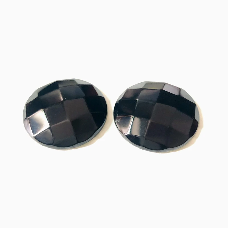 

Wholesale 2pcs/lot Natural Black Agate Onyx Bead Cabochon 29mm Faceted Round Gem stone Cabochon Ring Face