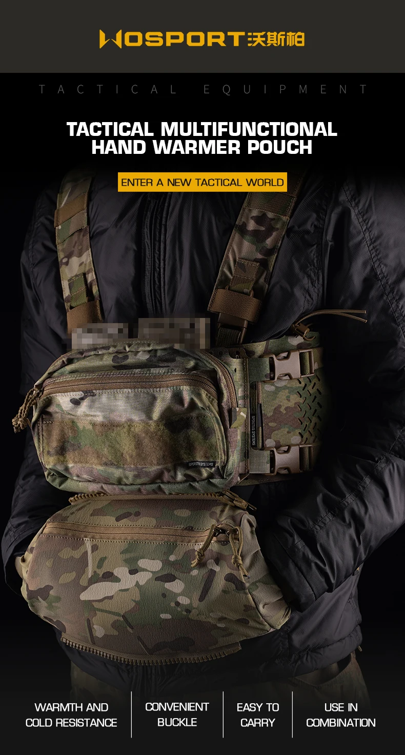 

Thickened fleece multifunctional warmer bag Cold camping hiking antifreeze zipper storage warmer bag Hunting accessories