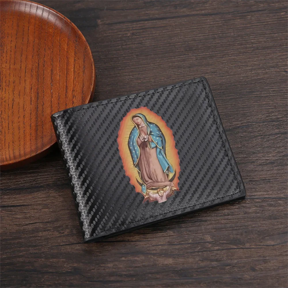 Madonna,Blue,Cloak,Halo,Celestial,Grace Men's Wallets Simple Business Modern Stylish Printing Design Gifts For Father Boyfriend