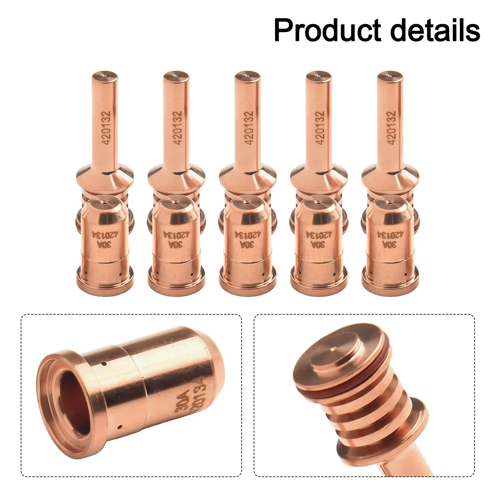 

Plasma Electrode For PMX 30AIR Plasma Consumables 5Pcs 420132 Electrode and 5Pcs 420134 Nozzle for Accurate Cutting