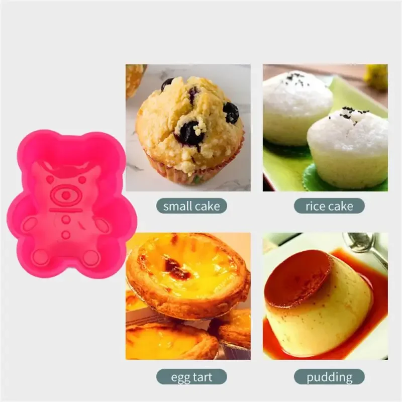 Lovely Bear Form Cake Mold Silicone Mold Cooking Bakeware Maker Pudding Jelly Mold Kitchen Muffin Cupcake Baking Accessories