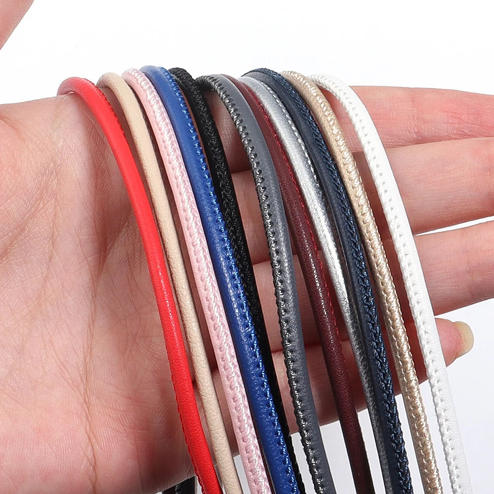 5Yards 3mm Colorful Round Sheepskin Leather Cords Leather Cord String Rope For DIY Bracelets Necklace Jewelry Making Accessories