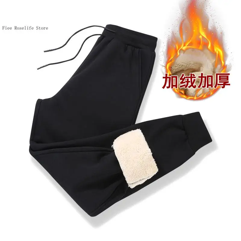 Spring Autumn Winter Simple Sports and Leisure Pure Cotton with Thick Velvet for Warmth Leg Tight Pants for Men