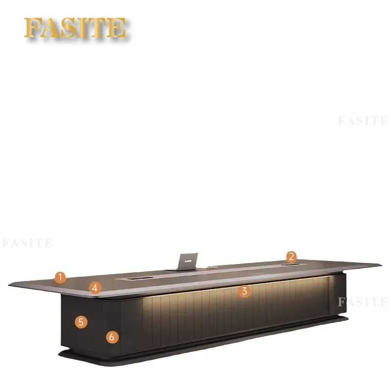 For Meeting Room Large Conference Table Long Rectangular Desk Simple Modern Office Furniture Negotiation Table and Chair