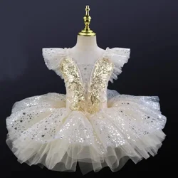 Toddler Girls Sequined Skirted Leotards Ballet Dance Tutu Princess Dress Dancewear Ballerina Dance Stage Performanc Costumes