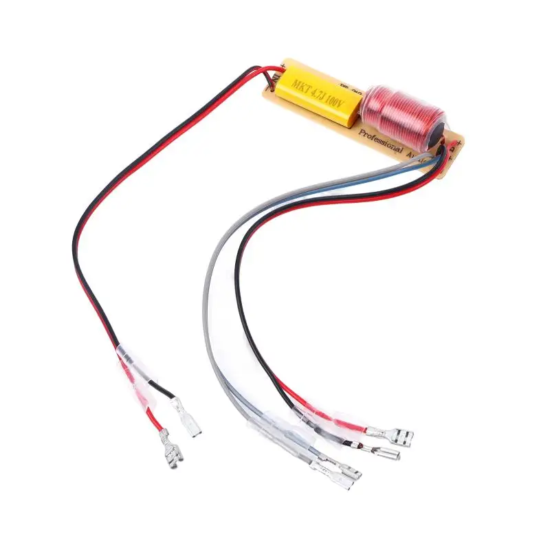Premium 80W Two-Way Audio Crossover with Wiring; Suitable for Car Audio System Upgrade Supports 4-8Ω Impedance