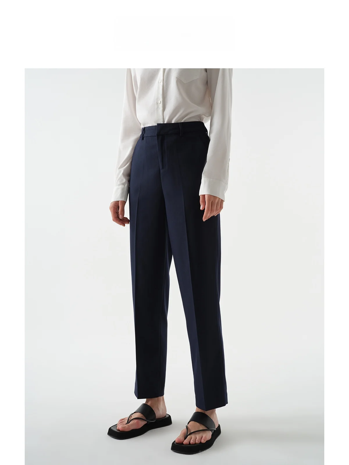 

LeLenths синие костюмные брюки женские прямые свободные драпированные утягивающие профессиональные официальные брюки с высокой талией Ele повседневные западные брюки