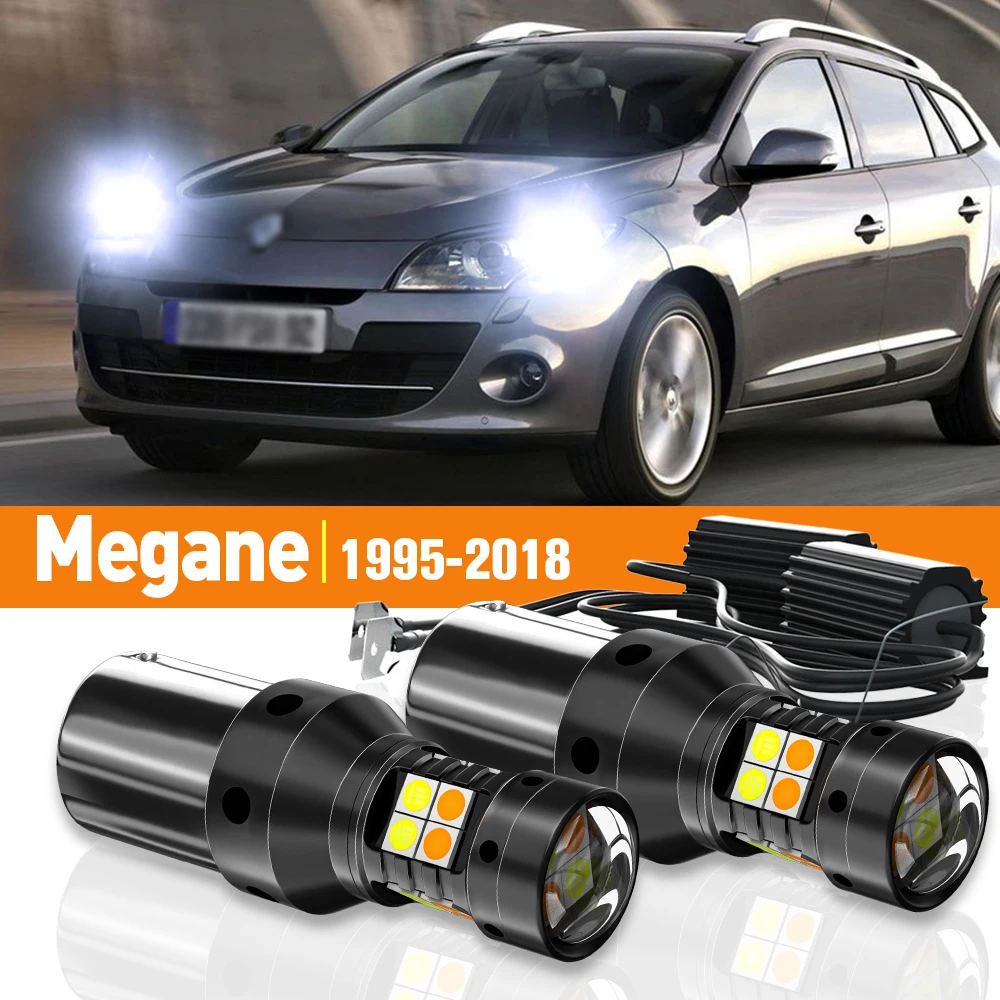 2x LED Dual Mode Turn Signal+Daytime Running Light DRL For Renault Megane 1 2 3 4 CC 1995-2018 2008 2009 2015 Accessories Canbus