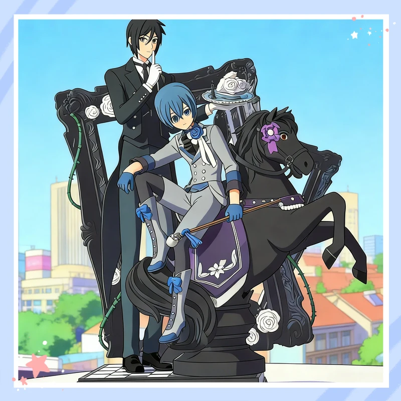 

Black Butler Anime Figure Sebastian Michaelis Ciel Phantomhive Collectible Statue Decor For Anime Fans Queen S Watchdog Model