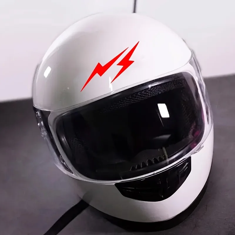 Red Lightning Sticker Matte 2D Flat Vinyl Decal High Visibility Weatherproof Motorcycle Helmet Bike Racing Accessory Decor