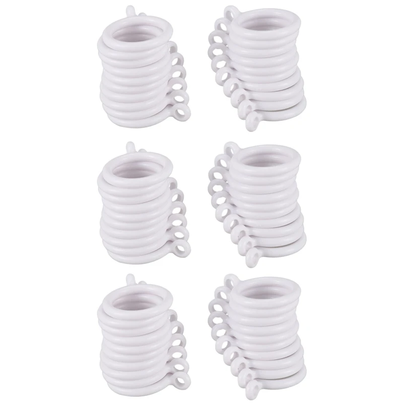 60X White 25Mm Inner Plastic Curtain Rings