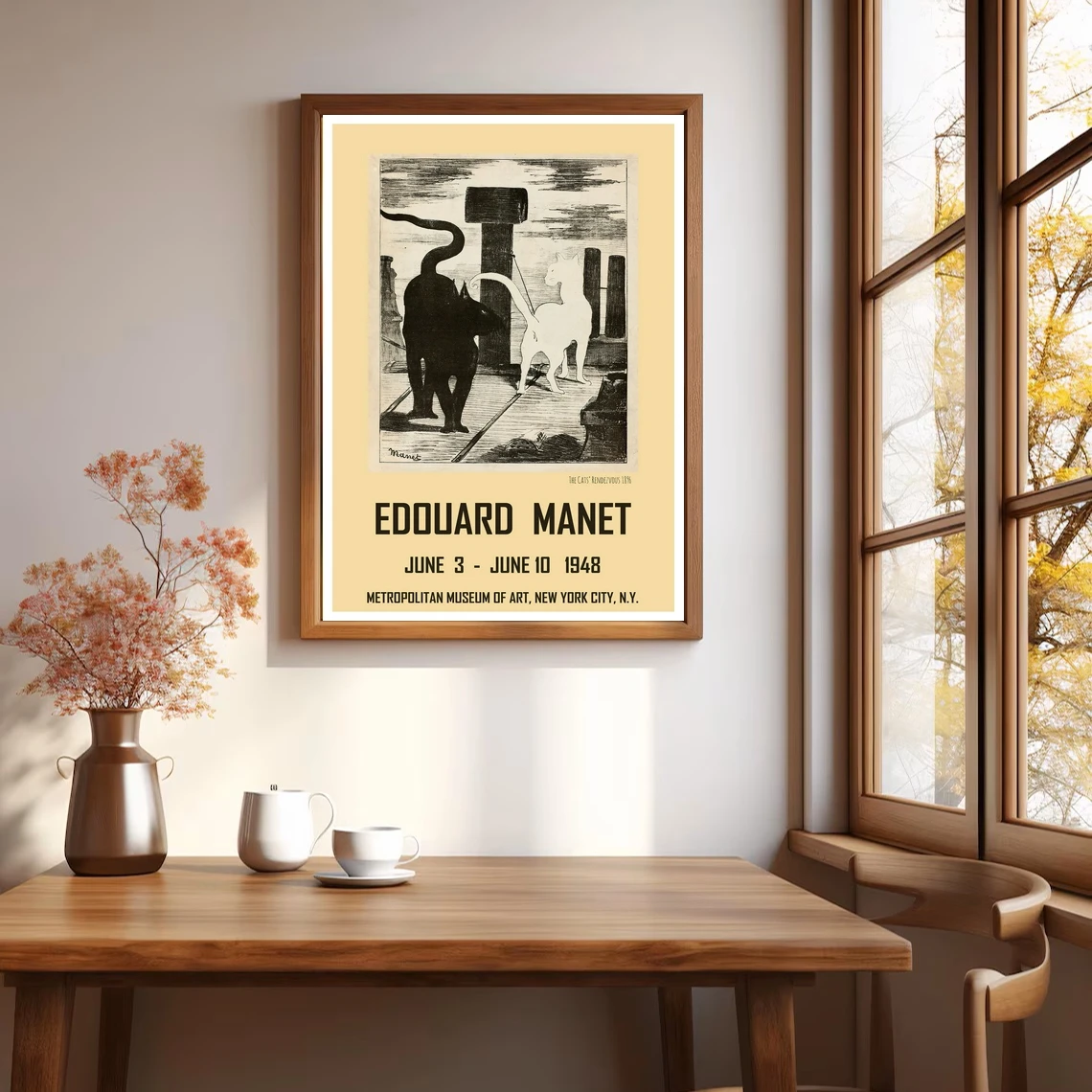 إعادة طباعة ملصق معرض مدينة نيويورك عتيق لعام 1948 لأعمال إدوارد مانيت ملصق قماش طباعة ديكور المنزل طلاء جدران