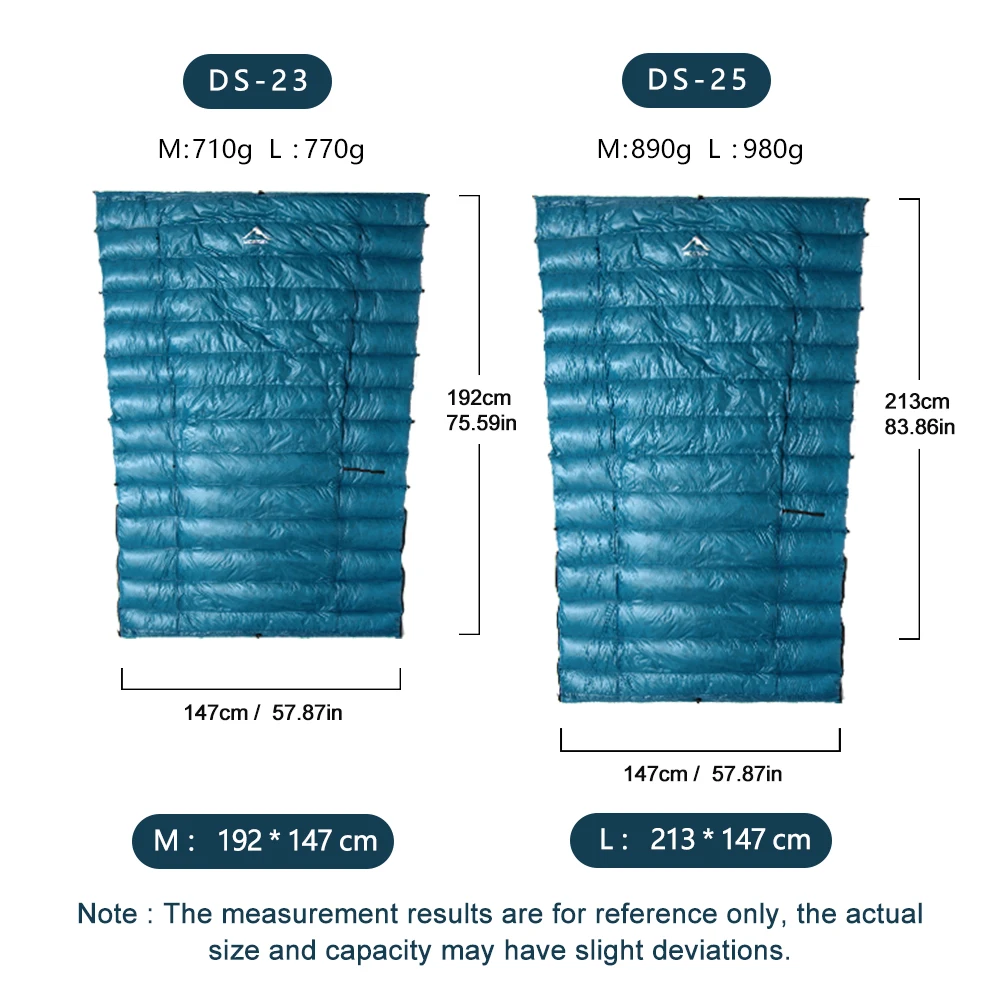 WIDESEA 800FP Selimut Tidur Bulu Bebek Isi 500G Kain Nylon 15D Kantong Tidur Camping Ultralight -8 °   perlengkapan mendaki & berkemah
