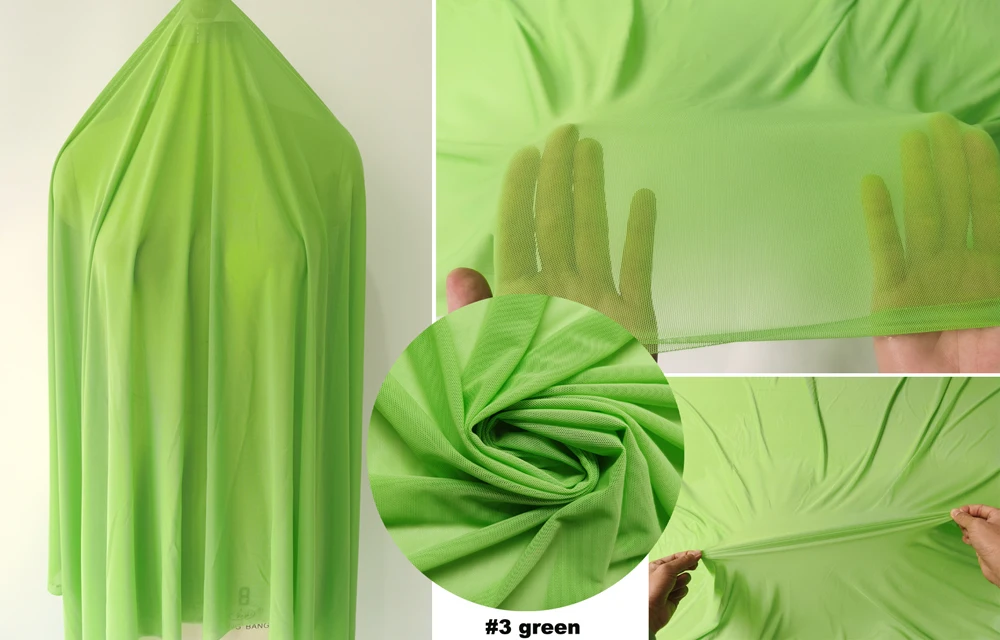 4-Wege-Stretch-Tüll, 58 Zoll breit pro Meter, hochwertiges elastisches Spandex-Mesh-Gewebe, Nylon, Unterwäsche, Strümpfe, Futter, Spitze – Detail 12